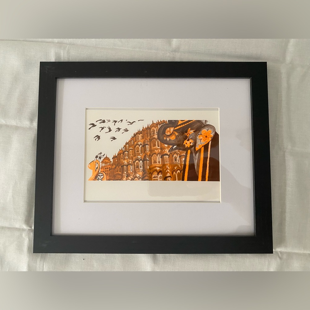 Authentic Louis Vuitton/Ruben Toledo “Jaipur” Framed Postcard